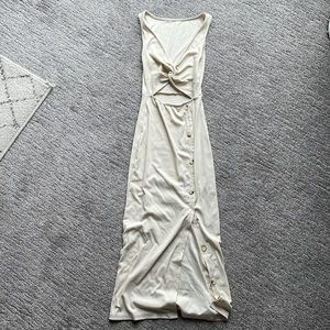 Cream cutout midi dress